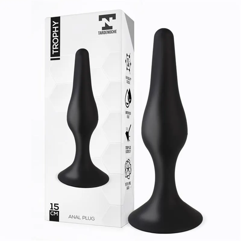 Trophy Plug Anal 15 cm Silicona Negro · TARDENOCHE · Anal