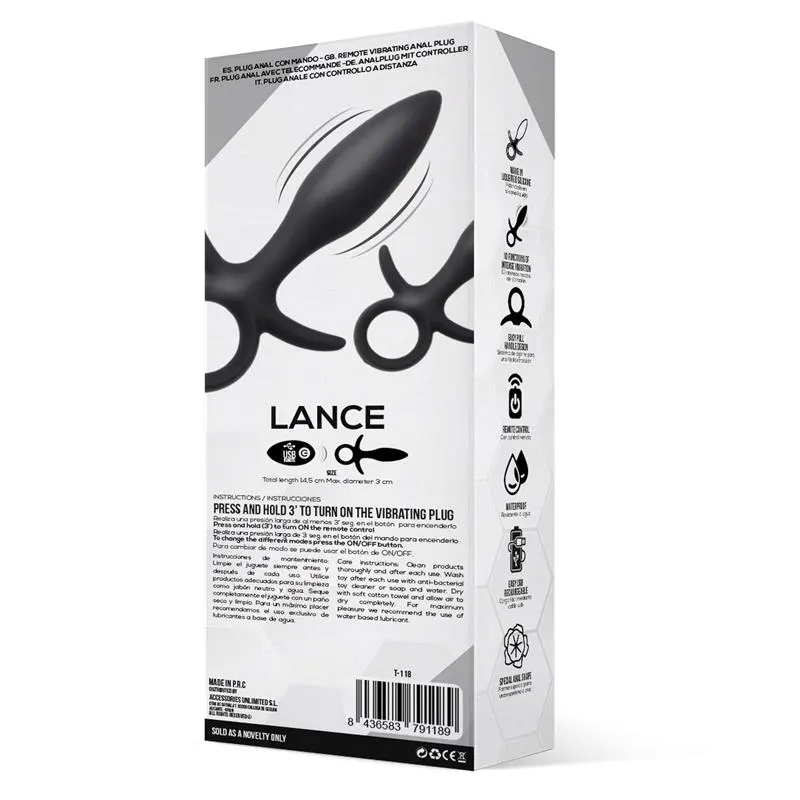 Lance Plug Anal Control Remoto Silicona Liquida USB · TARDENOCHE · Anal — photo 3