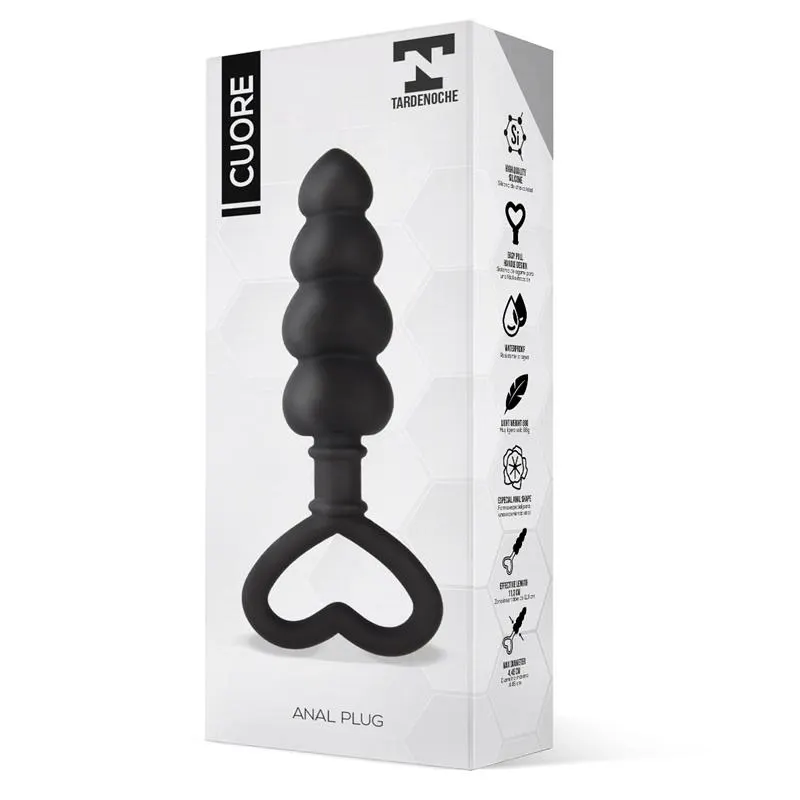 Cuore Plug Anal Silicona Negro · TARDENOCHE · Anal — Foto 2