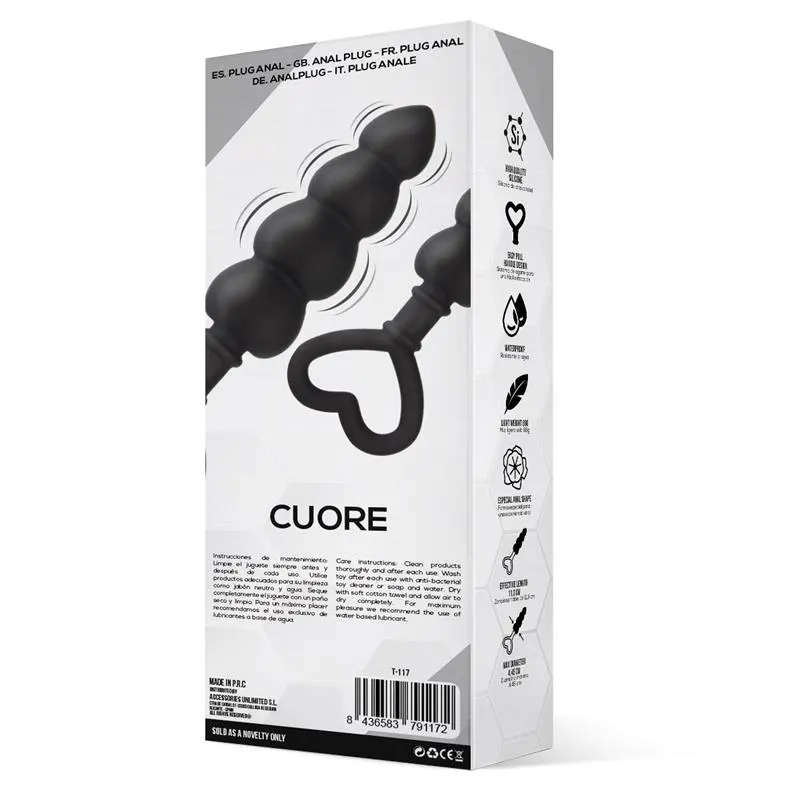 Cuore Plug Anal Silicona Negro · TARDENOCHE · Anal — Foto 3