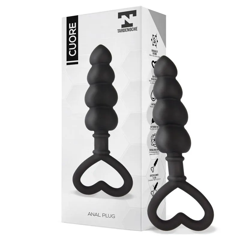 Cuore Plug Anal Silicona Negro · TARDENOCHE · Anal