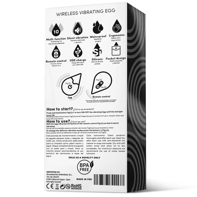 Huevo Vibrador Control Remoto USB Silicona Negro · DROPS · Huevos y Balas Vibradoras — photo 6