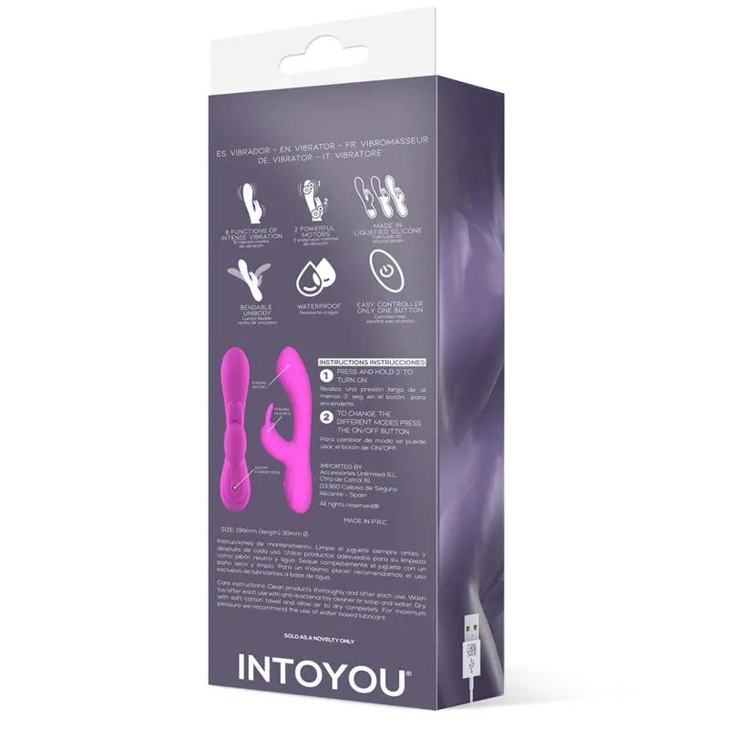 Mauve Vibrador Unibody Silicona Líquida USB Rosa · INTOYOU · Vibradores — photo 6