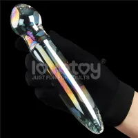 Dildo de Cristal que Brilla en la Oscuridad Twilight Gleam Prism Glass · LOVETOY · Dildos