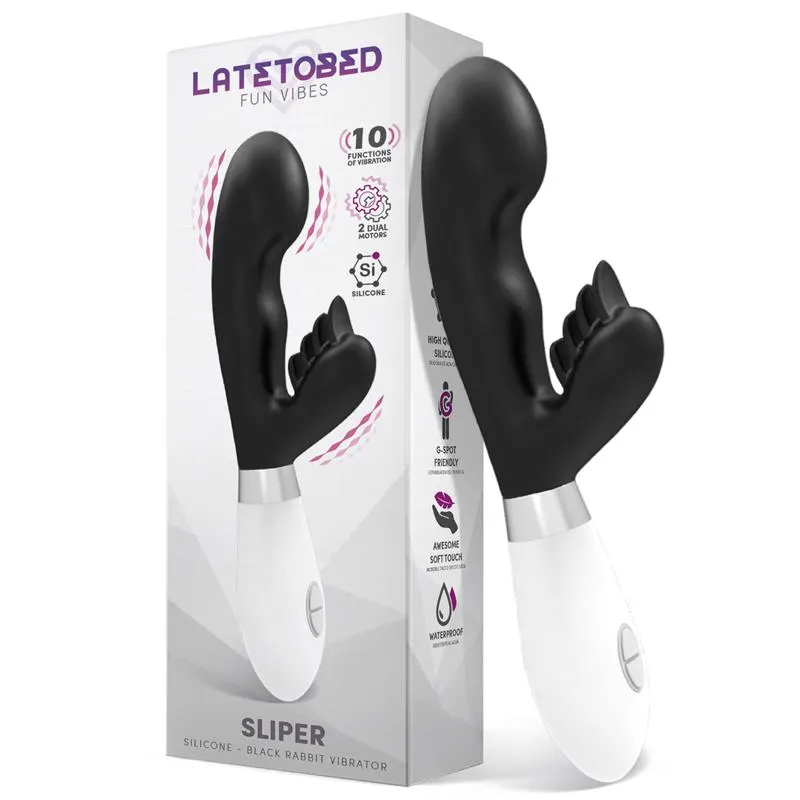 Sliper Vibrador Conejito Silicona Negro · LATETOBED · Vibradores