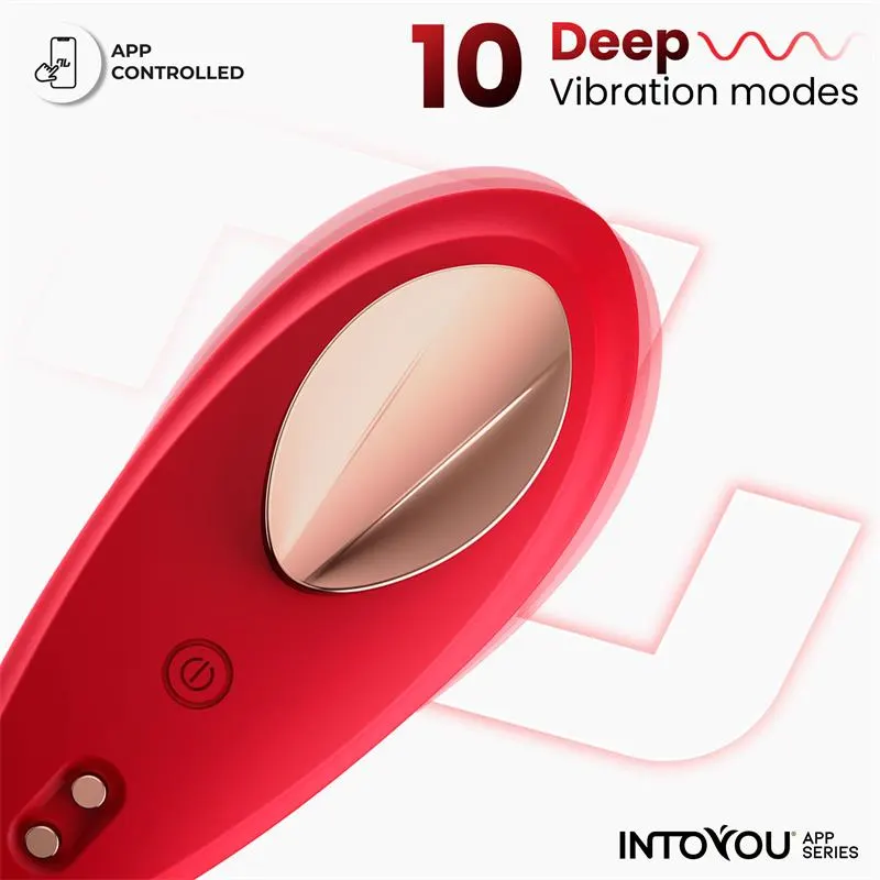 Vibrador de Braguita con APP Silicona Rojo · INTOYOU APP SERIES · Estimuladores de Clítoris — Foto 4