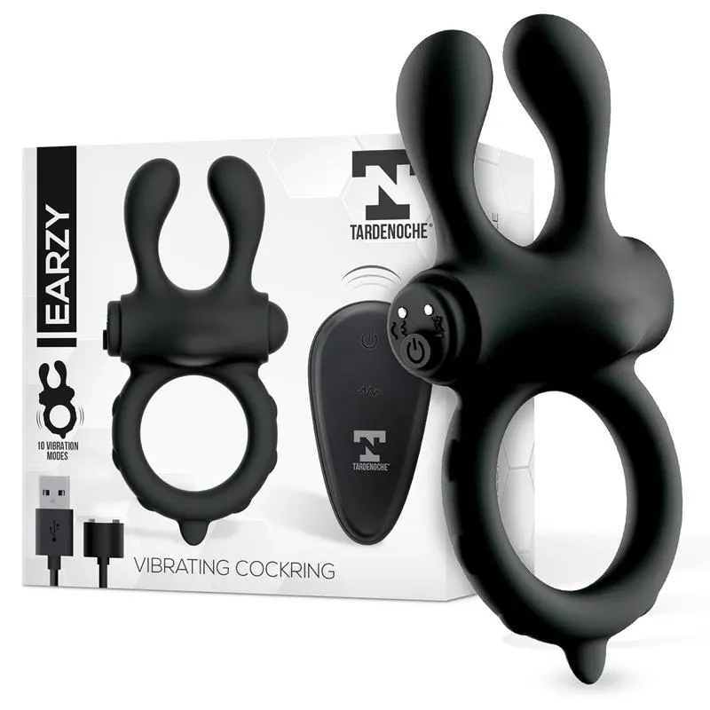 Earzy Anillo Vibrador con Control Remoto USB Magnético Silicona · TARDENOCHE · Anillos para el Pene