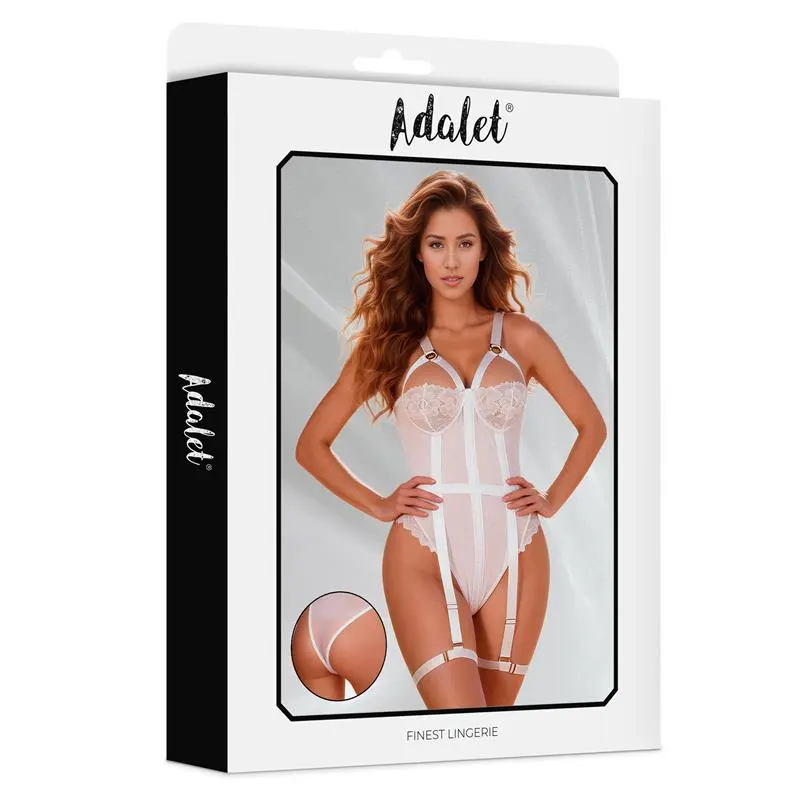 Mary Body con Ligas Blanco · S/M · ADALET LINGERIE · Conjuntos y Bodies — Foto 3