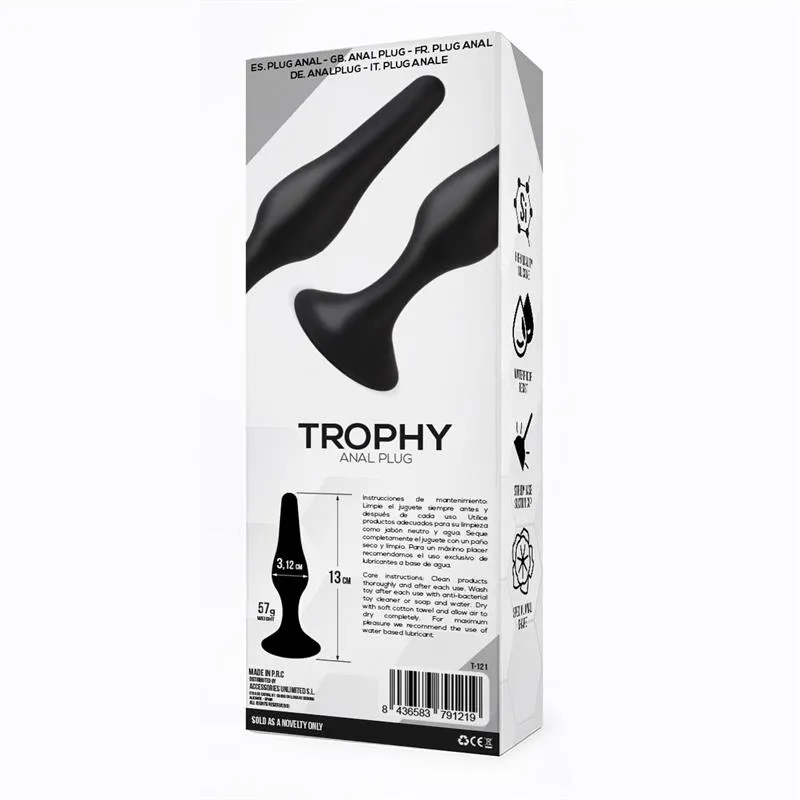 Trophy Plug Anal 13 cm Silicona Negro · TARDENOCHE · Anal — photo 3