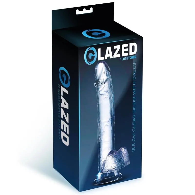 Dildo Realista con Testículos Material Cristalino 15,5 cm · GLAZED · Dildos — photo 2
