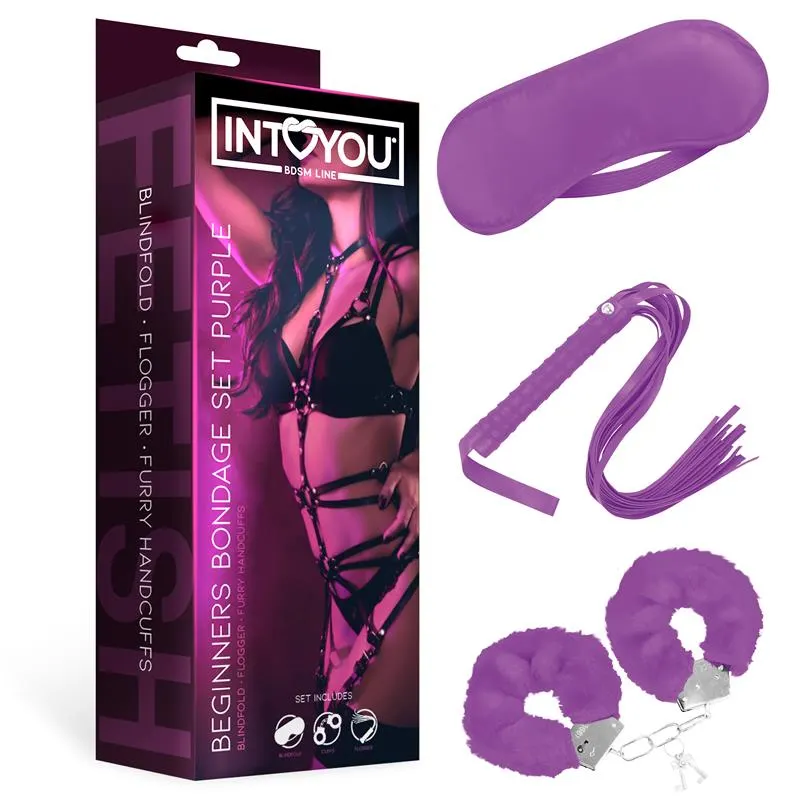 Set de Bondage para Principiantes Beginners 3 Piezas Púrpura · INTOYOU BDSM LINE · Accesorios BDSM y Fetish