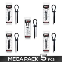 Pack de 5 Anillo para el Pene de Lazo Ajustable Silicona Sólida Negro · BEAST RINGS · Anillos para el Pene