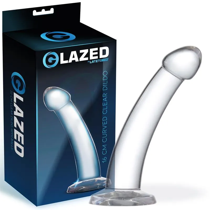 Dildo Curvado Material Cristalino 16 cm · GLAZED · Dildos