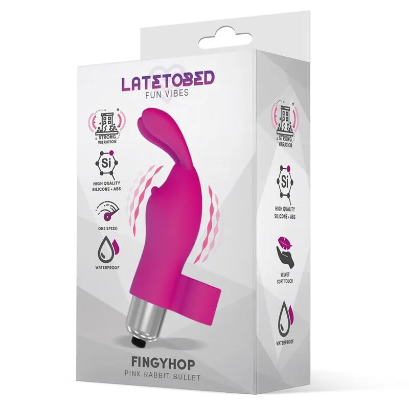 Fingyhop Bala Vibradora con Conejito Silicona Rosa · LATETOBED · Huevos y Balas Vibradoras — Foto 2