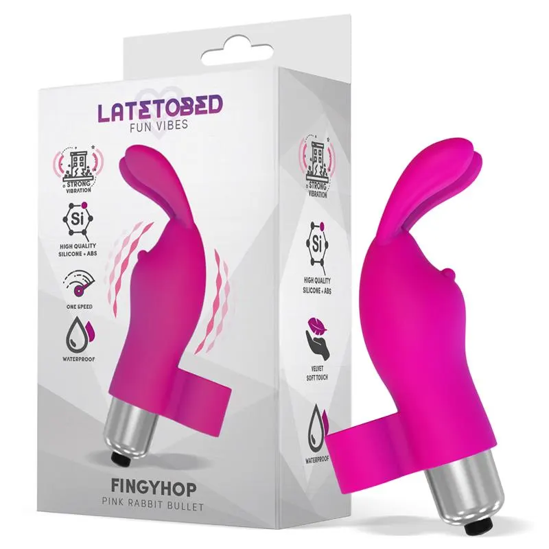 Fingyhop Bala Vibradora con Conejito Silicona Rosa · LATETOBED · Huevos y Balas Vibradoras
