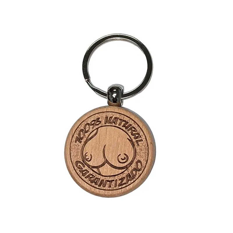 Llavero de Madera Forma de Pechos · DIVERTY SEX · Juegos y Complementos Divertidos