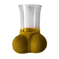 Chupito de Cristal con Testiculos Dorado · DIVERTY SEX · Juegos y Complementos Divertidos