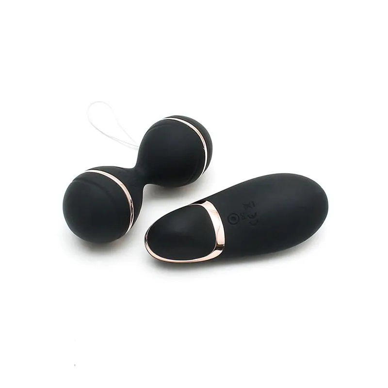 Bolas Kegel con Control Remoto y Estimulador Ibiza Negro · RIMBA TOYS · Bolas Chinas y Salud Femenina — Foto 2