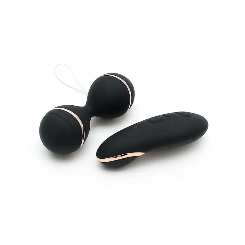 Bolas Kegel con Control Remoto y Estimulador Ibiza Negro · RIMBA TOYS · Bolas Chinas y Salud Femenina — Foto 3