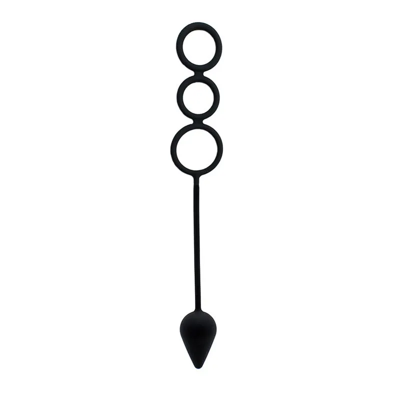 Plug con Anillos Pene Silicona · S/M · LATEX PLAY · Anal