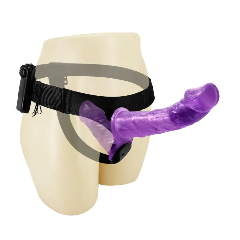 Arnés con Dildo Doble y Vibración Púrpura · BAILE · Dildos — Foto 4