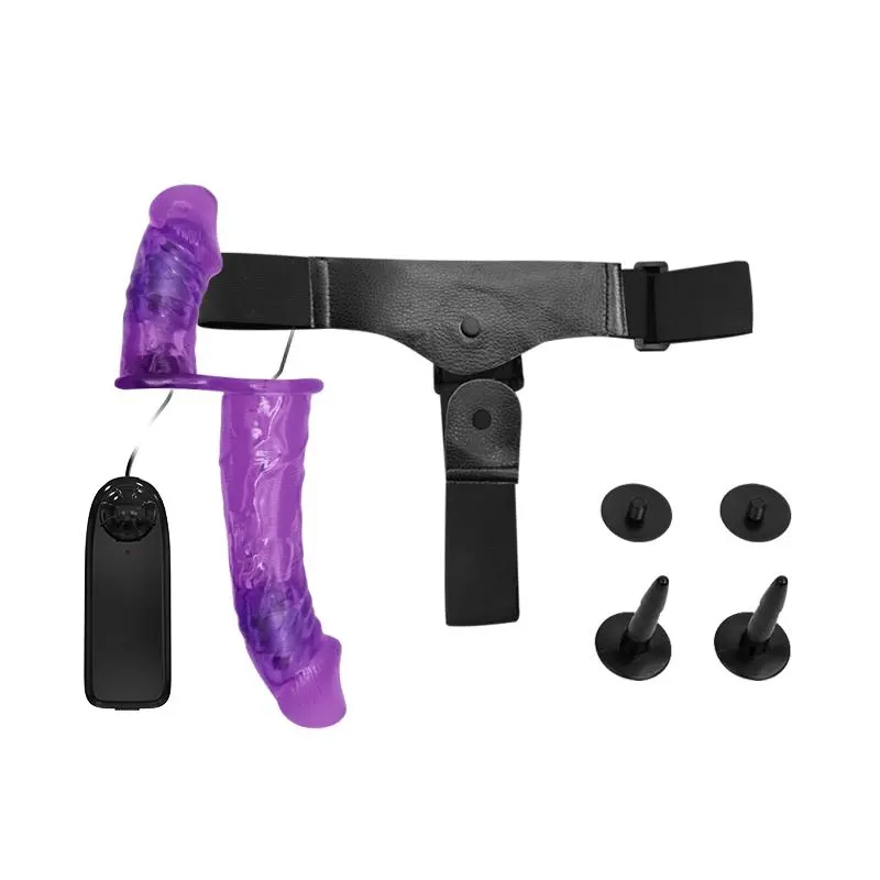 Arnés con Dildo Doble y Vibración Púrpura · BAILE · Dildos — Foto 5