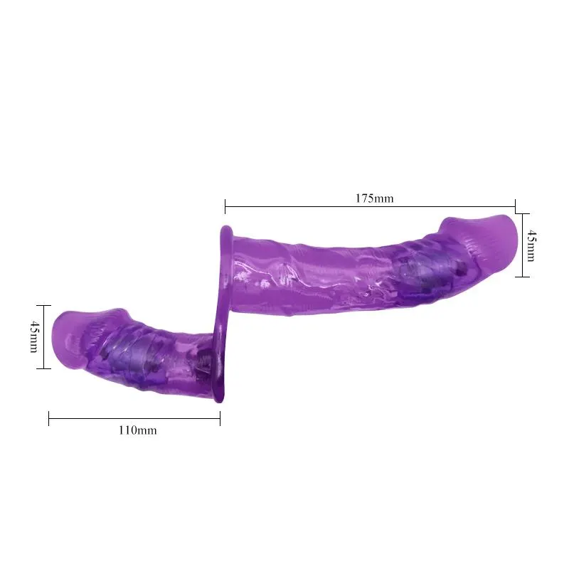 Arnés con Dildo Doble y Vibración Púrpura · BAILE · Dildos — Foto 8