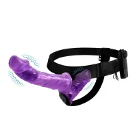 Arnés con Dildo Doble y Vibración Púrpura · BAILE · Dildos