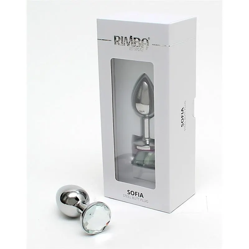 Plug Anal de Metal Sofia Joya Transparente · RIMBA TOYS · Anal — Foto 3