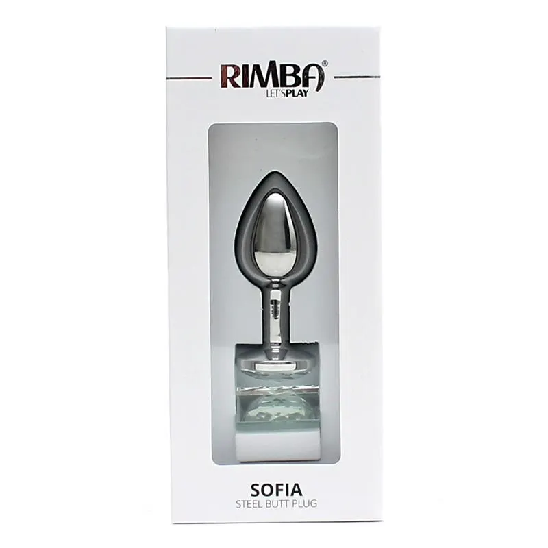 Plug Anal de Metal Sofia Joya Transparente · RIMBA TOYS · Anal — Foto 4