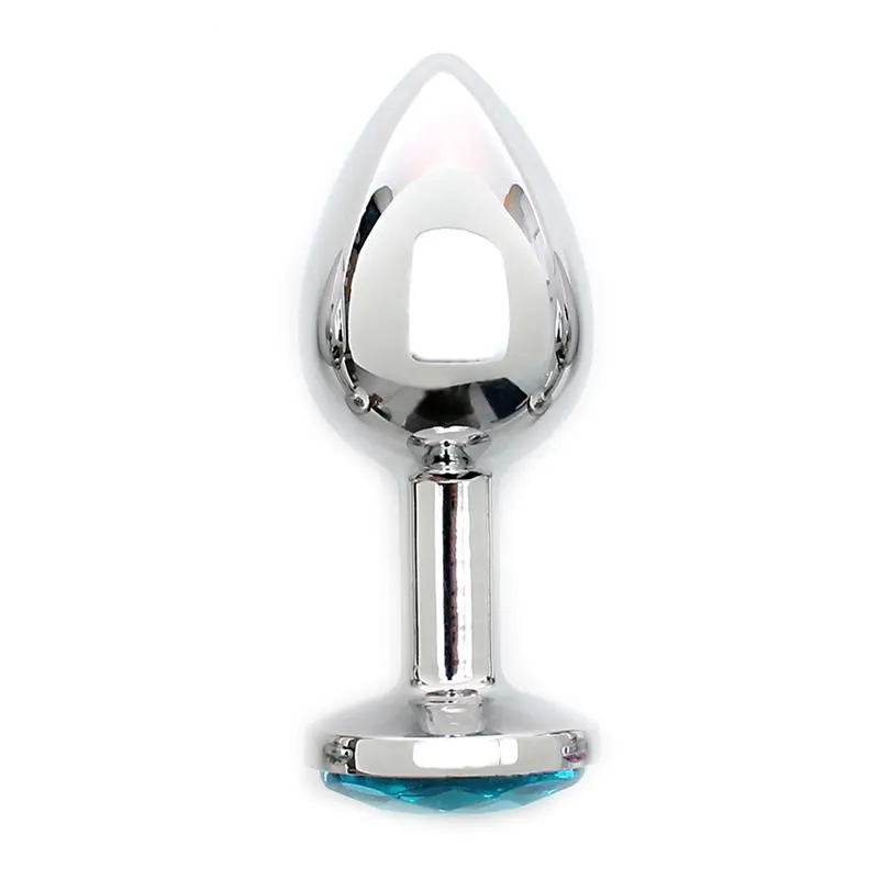 Plug Anal de Metal Sofia con Joya Azul · RIMBA TOYS · Anal — Foto 2