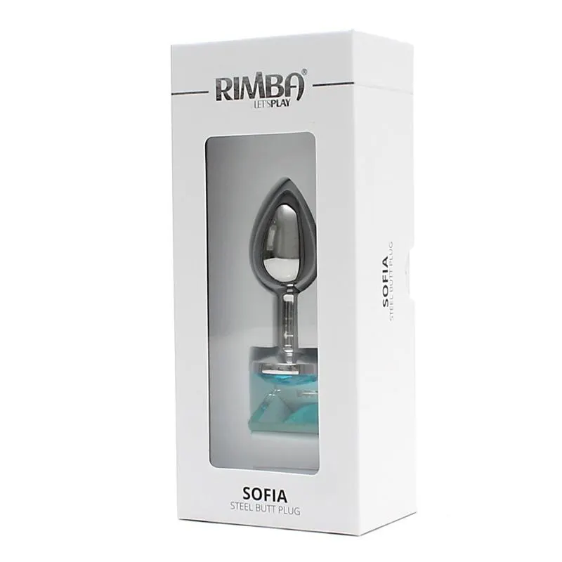 Plug Anal de Metal Sofia con Joya Azul · RIMBA TOYS · Anal — Foto 4