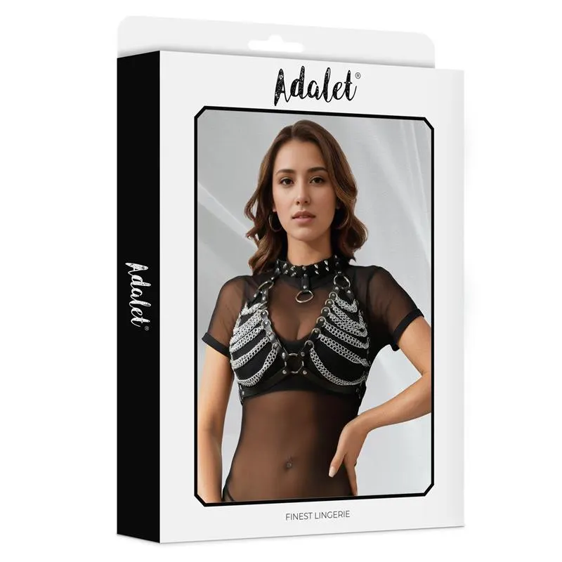 Zaira Sujetador Cuero Vegano con Cadenas Talla Única · ADALET LINGERIE · Accesorios BDSM y Fetish — photo 3
