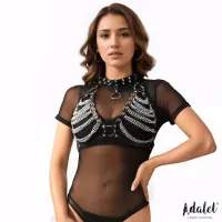 Zaira Sujetador Cuero Vegano con Cadenas Talla Única · ADALET LINGERIE · Accesorios BDSM y Fetish