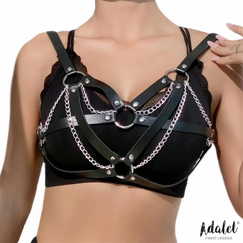Karina Top Cuero Vegano con Cadenas Talla Única · ADALET LINGERIE · Accesorios BDSM y Fetish — photo 2
