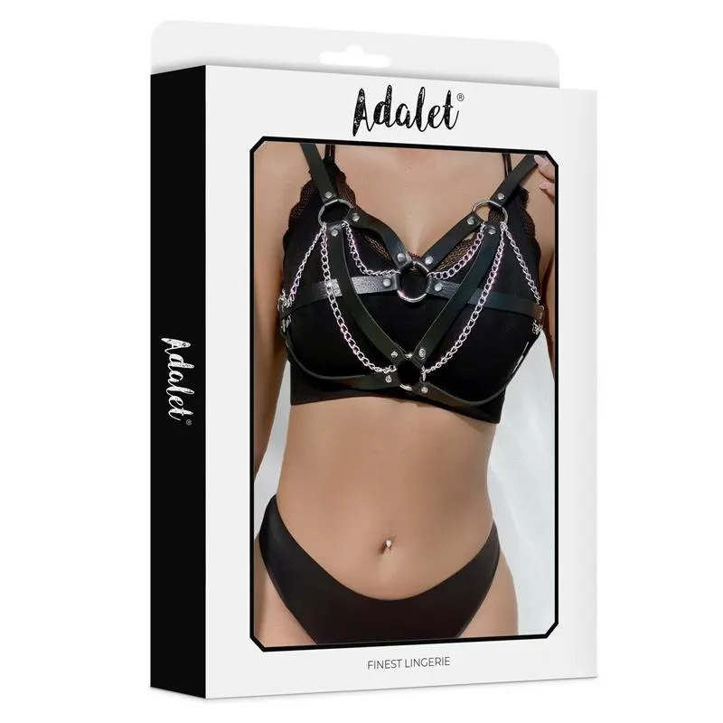 Karina Top Cuero Vegano con Cadenas Talla Única · ADALET LINGERIE · Accesorios BDSM y Fetish — photo 4