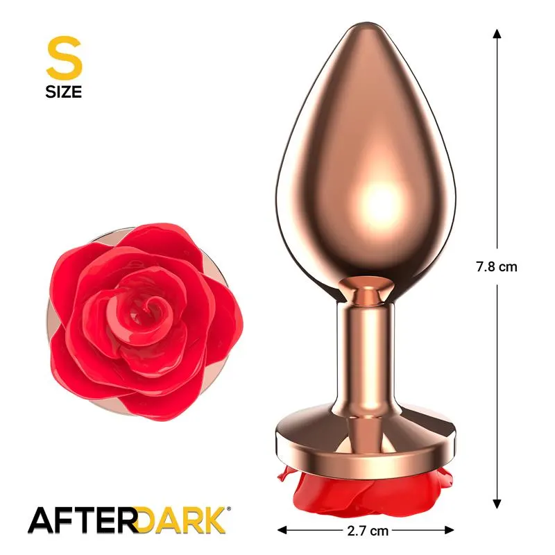 Rose Plug Anal Oro Rosa Rosa Roja en la Base Talla S · AFTERDARK · Anal — Foto 3