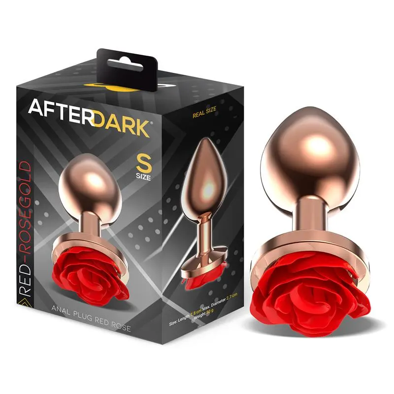 Rose Plug Anal Oro Rosa Rosa Roja en la Base Talla S · AFTERDARK · Anal