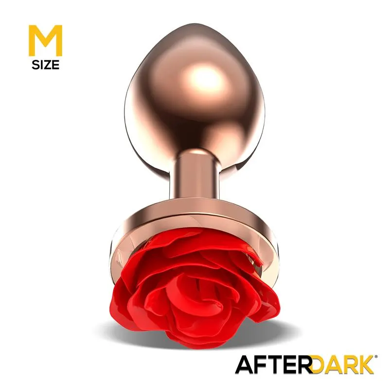 Rose Plug Anal Oro Rosa con Rosa Roja en la Base Talla M · AFTERDARK · Anal — photo 2