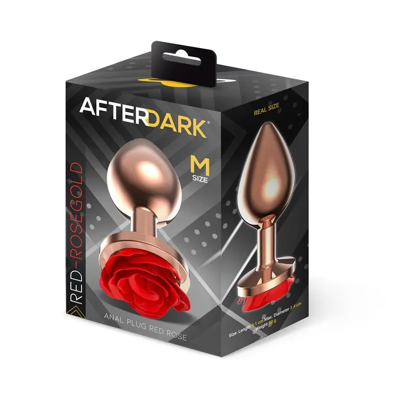 Rose Plug Anal Oro Rosa con Rosa Roja en la Base Talla M · AFTERDARK · Anal — photo 4