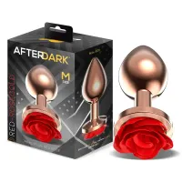 Rose Plug Anal Oro Rosa con Rosa Roja en la Base Talla M · AFTERDARK · Anal