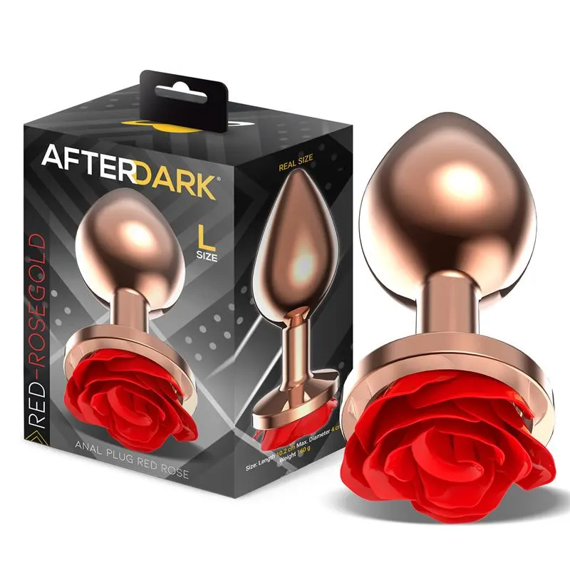 Rose Plug Anal Oro Rosa Base de Rosa Roja Talla L · AFTERDARK · Anal