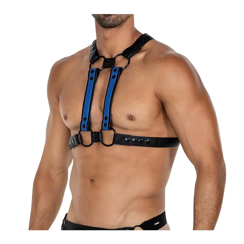 H4RNESS06 Arnés de Pecho 4WAY Azul Talla Única · CUT4MEN · Accesorios BDSM y Fetish — Foto 4
