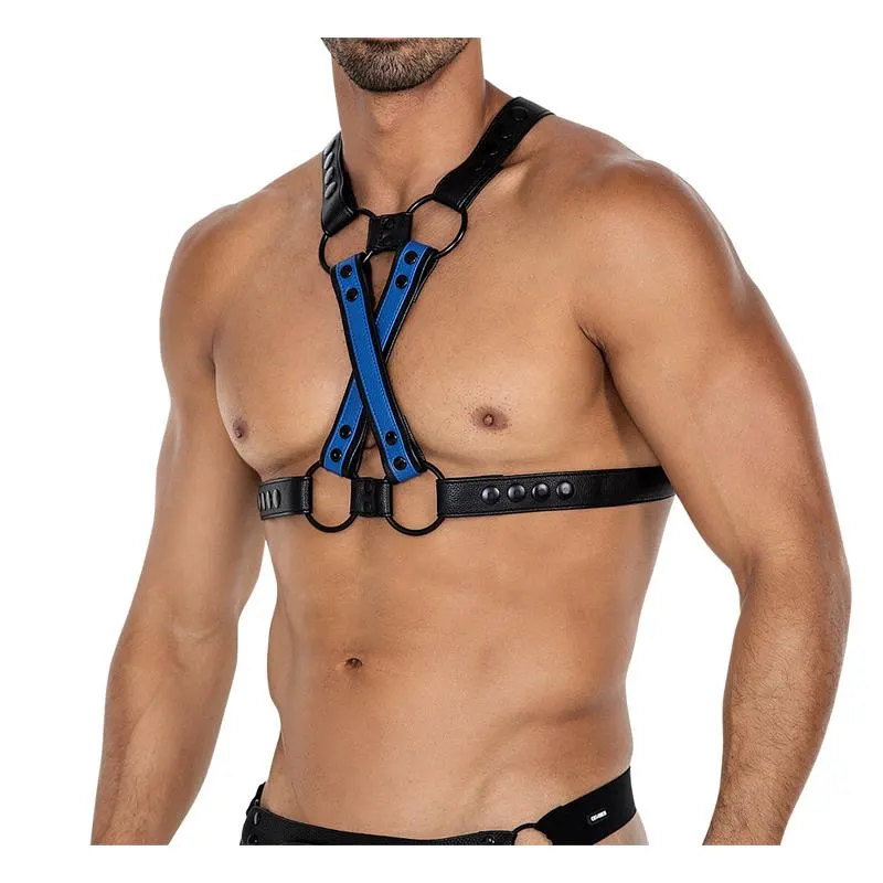 H4RNESS06 Arnés de Pecho 4WAY Azul Talla Única · CUT4MEN · Accesorios BDSM y Fetish — Foto 5