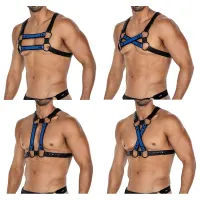 H4RNESS06 Arnés de Pecho 4WAY Azul Talla Única · CUT4MEN · Accesorios BDSM y Fetish