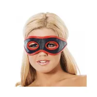 Antifaz Cuero con Aberturas en los Ojos  Rojo y Negro · BONDAGE PLAY · Máscaras, Antifaces y Mordazas