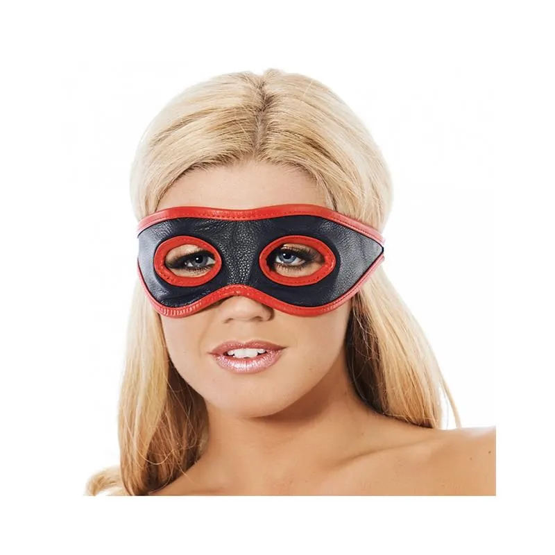 Antifaz Cuero con Aberturas en los Ojos  Rojo y Negro · BONDAGE PLAY · Máscaras, Antifaces y Mordazas