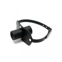 Mordaza Cuero con Tubo para Orinar Ajustable · BONDAGE PLAY · Máscaras, Antifaces y Mordazas