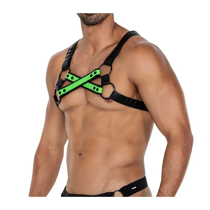 H4RNESS06 Arnés de Pecho 4WAY Verde Talla Única · CUT4MEN · Accesorios BDSM y Fetish — Foto 2