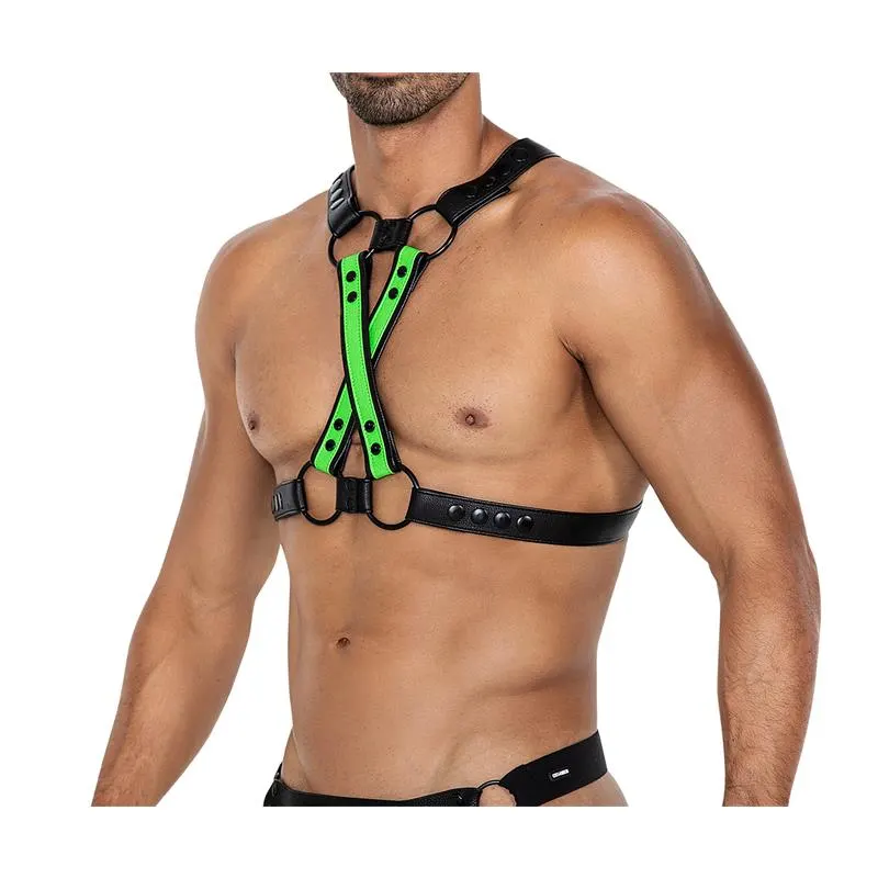 H4RNESS06 Arnés de Pecho 4WAY Verde Talla Única · CUT4MEN · Accesorios BDSM y Fetish — Foto 4